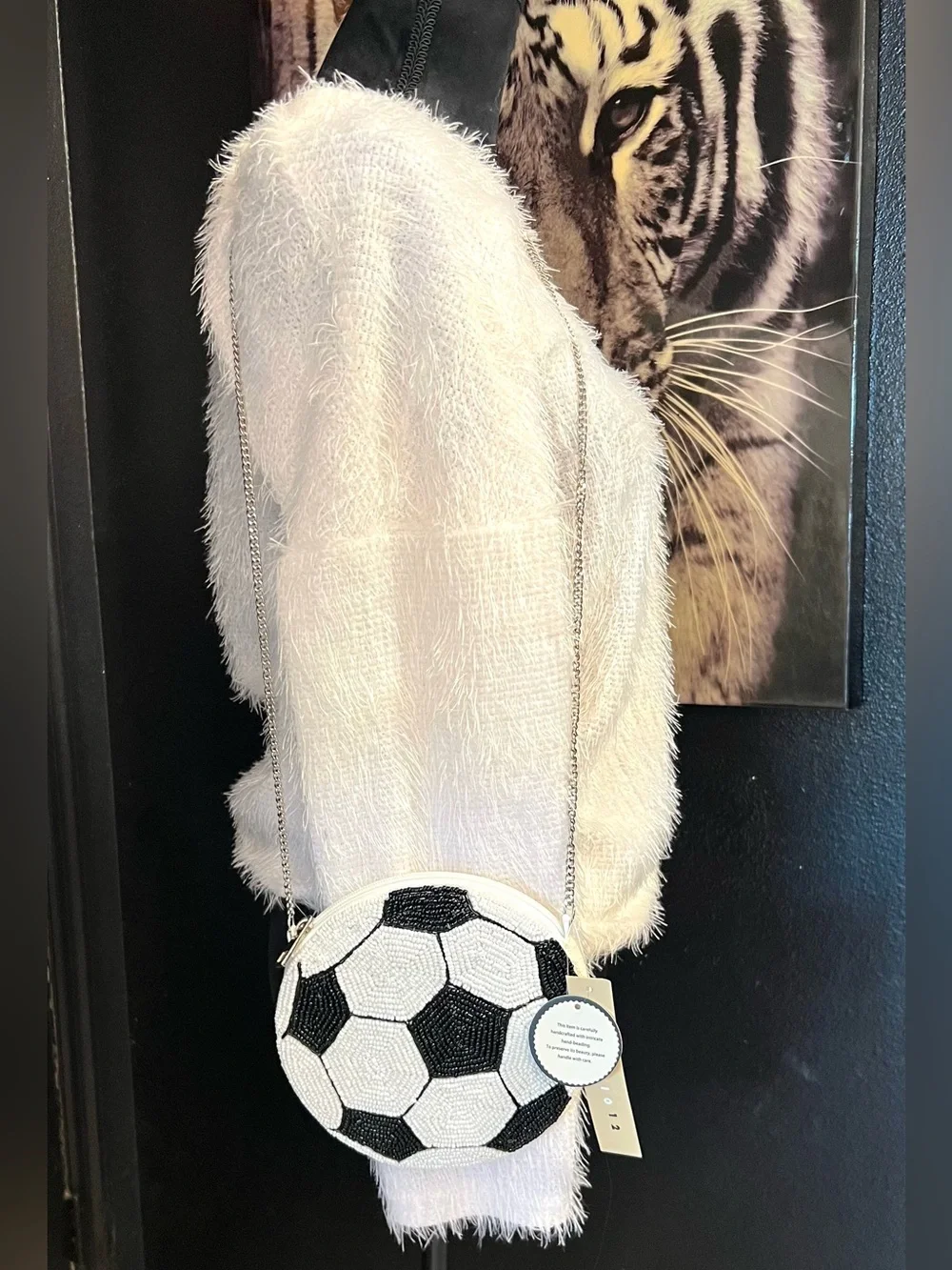 ⚽️Studio 12 Hand-Beaded Soccer Ball Crossbody Bag-NWT⚽️